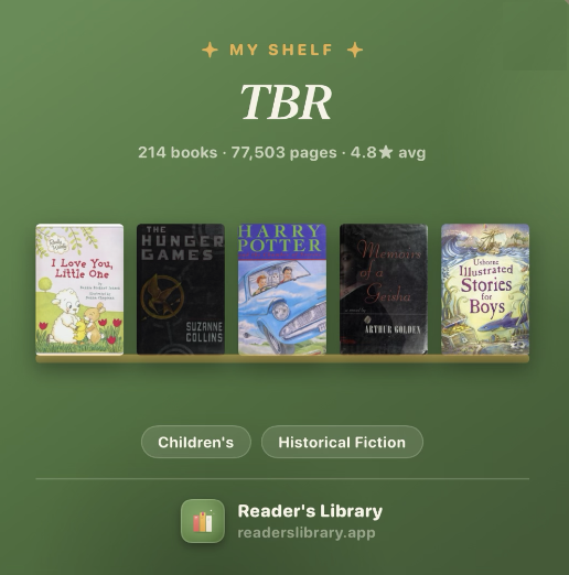 Reader's Library shelf share card
